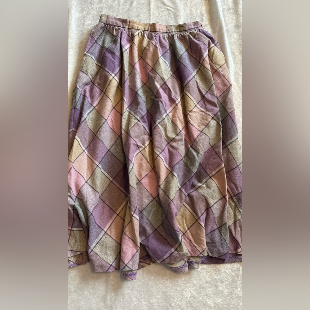 Vintage purple plaid skirt